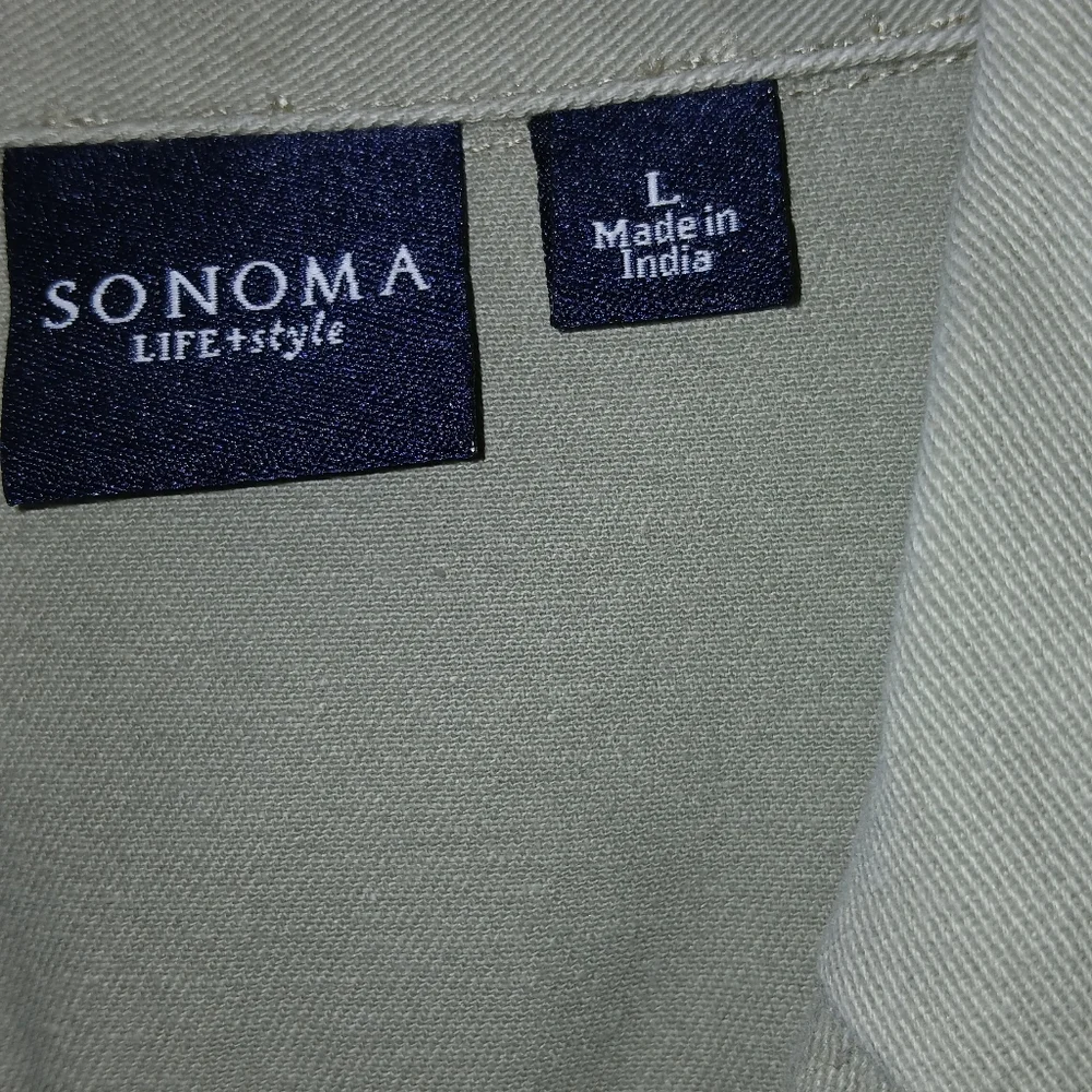 Sonoma 100% Cotton Sage Blazer Jacket Womens Large Officewear Casual - Picture 2 of 8
